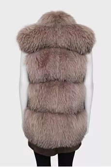 Silver fox fur vest