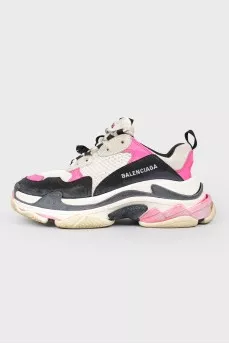 Triple-s sneakers with black and pink accents
