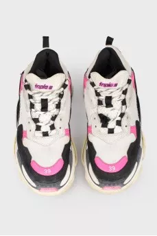 Triple-s sneakers with black and pink accents