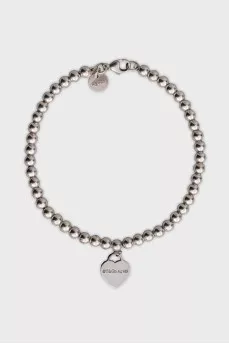 Silver bracelet with heart pendant