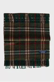 Men's checkered cashmere scarf