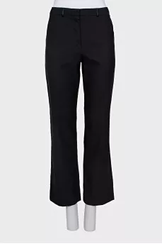 Straight trousers made of wool and silk