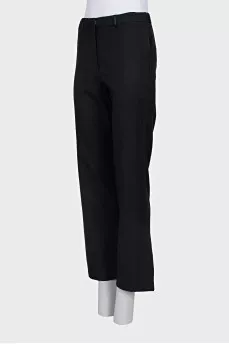 Straight trousers made of wool and silk