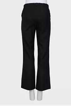 Straight trousers made of wool and silk