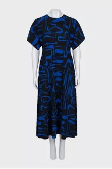Printed dress with wide sleeves