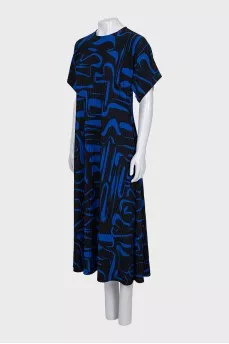 Printed dress with wide sleeves