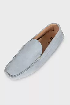 Men's Blue Suede Loafers