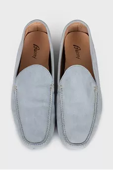 Men's Blue Suede Loafers