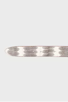 Animal print leather belt