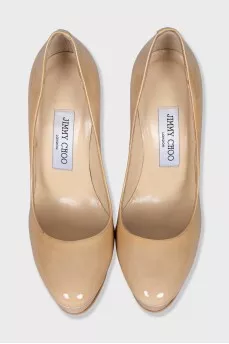 Patent leather platform stiletto heels