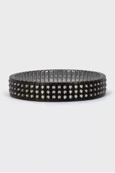 Black bracelet with crystals