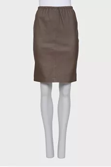 Leather skirt with a slit