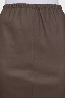 Leather skirt with a slit