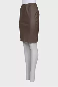 Leather skirt with a slit