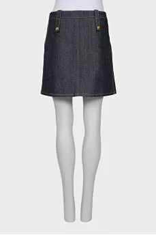 A-line denim skirt with pockets