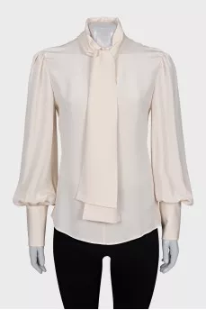 Silk V-neck blouse