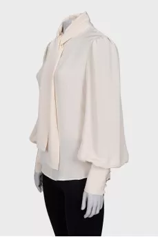 Silk V-neck blouse