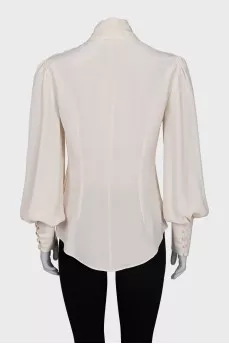 Silk V-neck blouse
