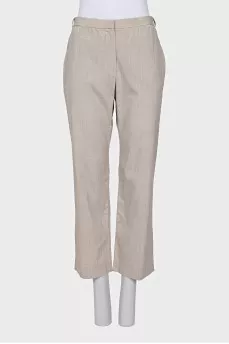 Straight cut mid-rise trousers