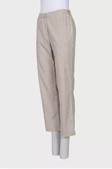 Straight cut mid-rise trousers