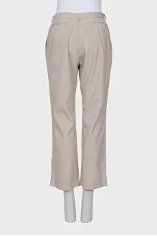Straight cut mid-rise trousers