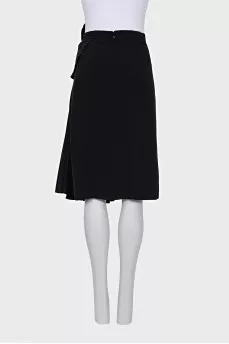 Silk skirt with pleated insert