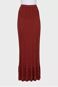 Ribbed knit skirt