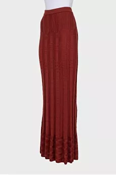 Ribbed knit skirt