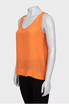 Straight-cut silk top