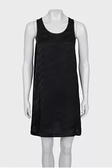 Black dress with brand logo