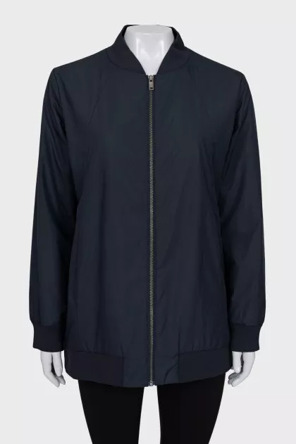 Dark blue oversized bomber jacket