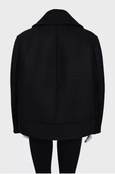 Short wool coat with silk lining
