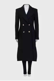 Fitted wool coat with silk lining