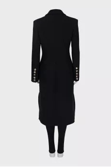 Fitted wool coat with silk lining