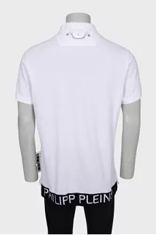 Men's White T-Shirt with Branded Embroidery