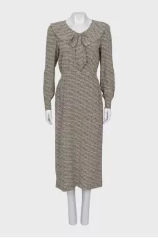 Silk Print Maxi Dress
