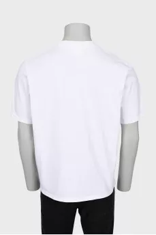 Men's straight t-shirt with embroidered logo