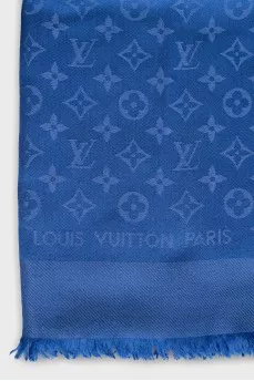 Blue scarf with signature pattern