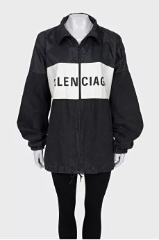 Oversized jacket with brand logo