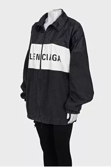 Oversized jacket with brand logo