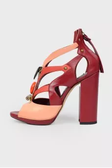 Closed heel block heel sandals