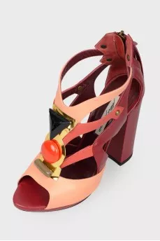 Closed heel block heel sandals