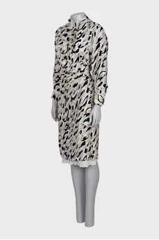 Silk Wrap Dress with Print
