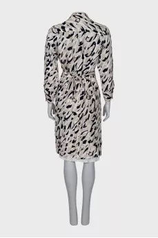Silk Wrap Dress with Print