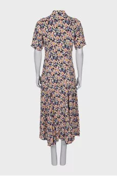 Floral Print Dress with Buttons