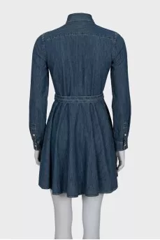 Fitted denim dress with buttons