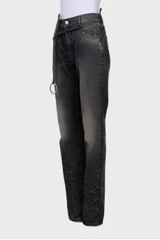 Wide jeans with decorative element
