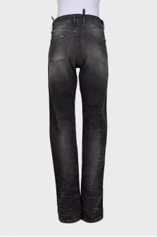 Wide jeans with decorative element