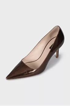 Brown stiletto pumps
