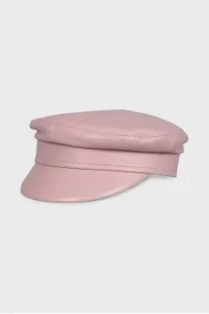 Pink leather cap